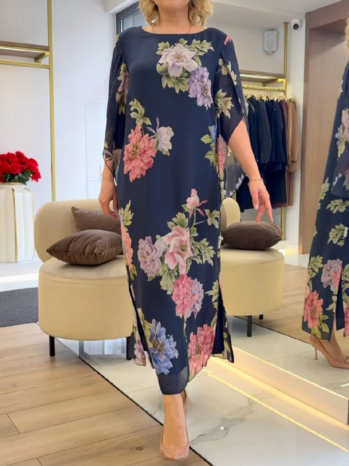 Christin | Elegantes Maxikleid mit floralem Print