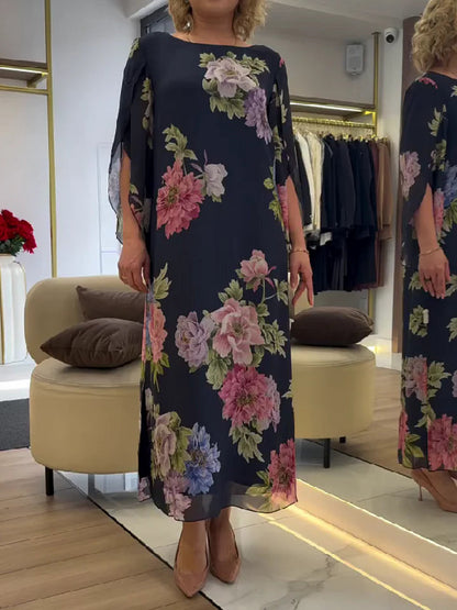 Christin | Elegantes Maxikleid mit floralem Print
