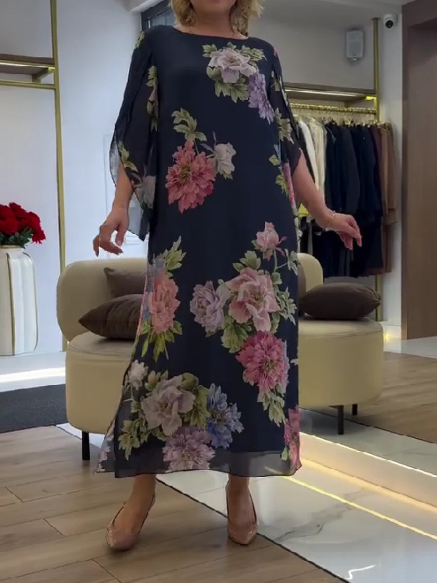 Christin | Elegantes Maxikleid mit floralem Print