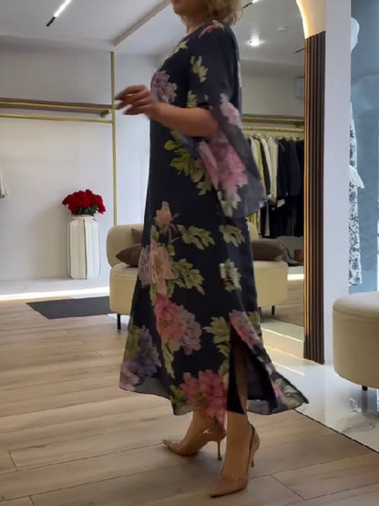 Christin | Elegantes Maxikleid mit floralem Print