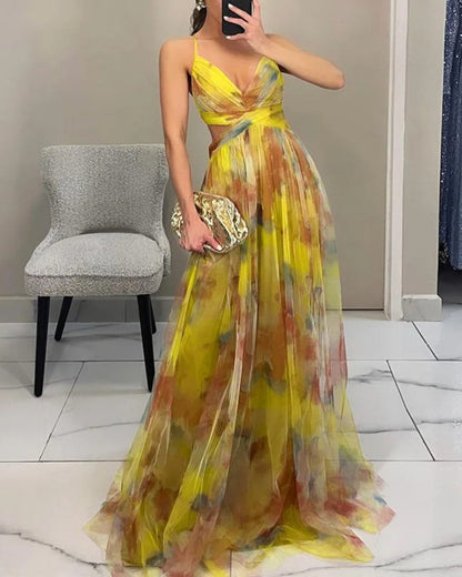 Katharina | Maxikleid mit Blumenmuster und fließender Silhouette