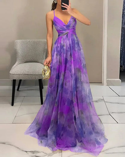 Katharina | Maxikleid mit Blumenmuster und fließender Silhouette