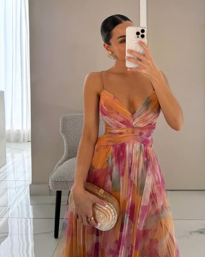 Katharina | Maxikleid mit Blumenmuster und fließender Silhouette