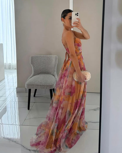 Katharina | Maxikleid mit Blumenmuster und fließender Silhouette