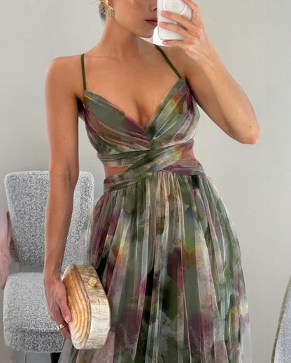 Katharina | Maxikleid mit Blumenmuster und fließender Silhouette