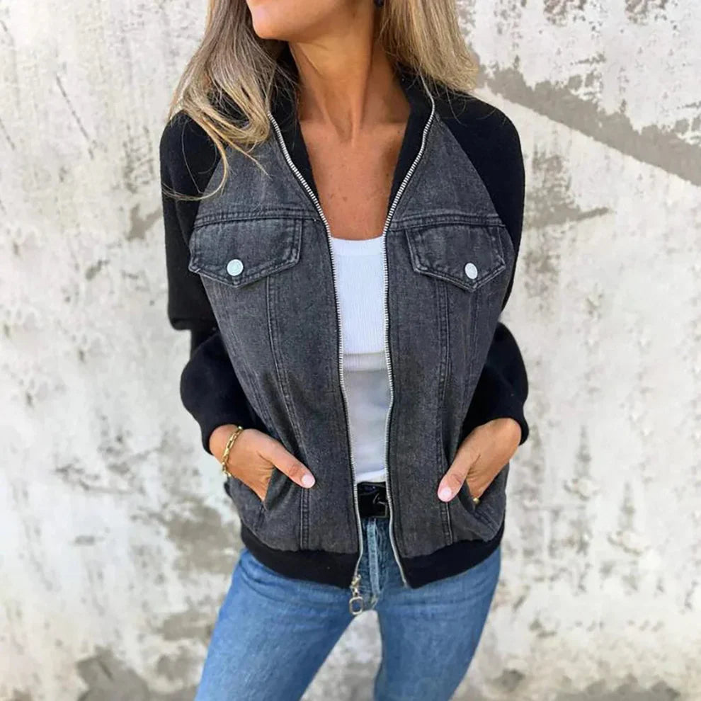 Anna | Wärmende Denim Sherpa Winterjacke Damen