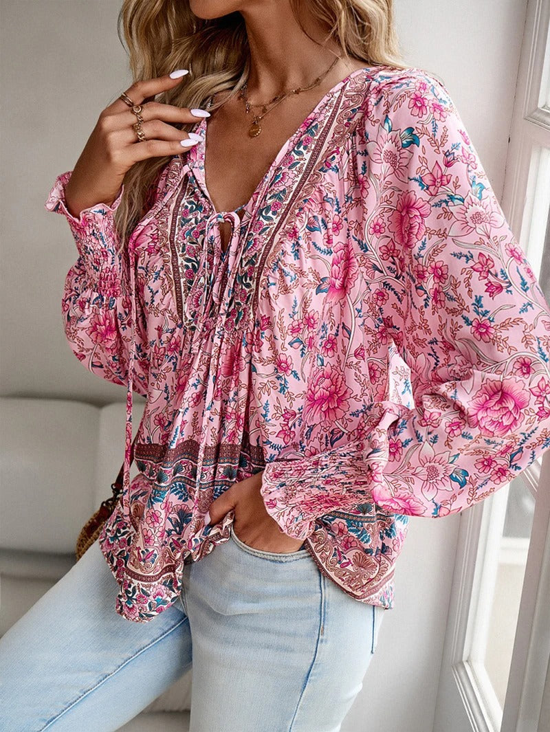 Lena | Floralen Puffärmeln Sommertop