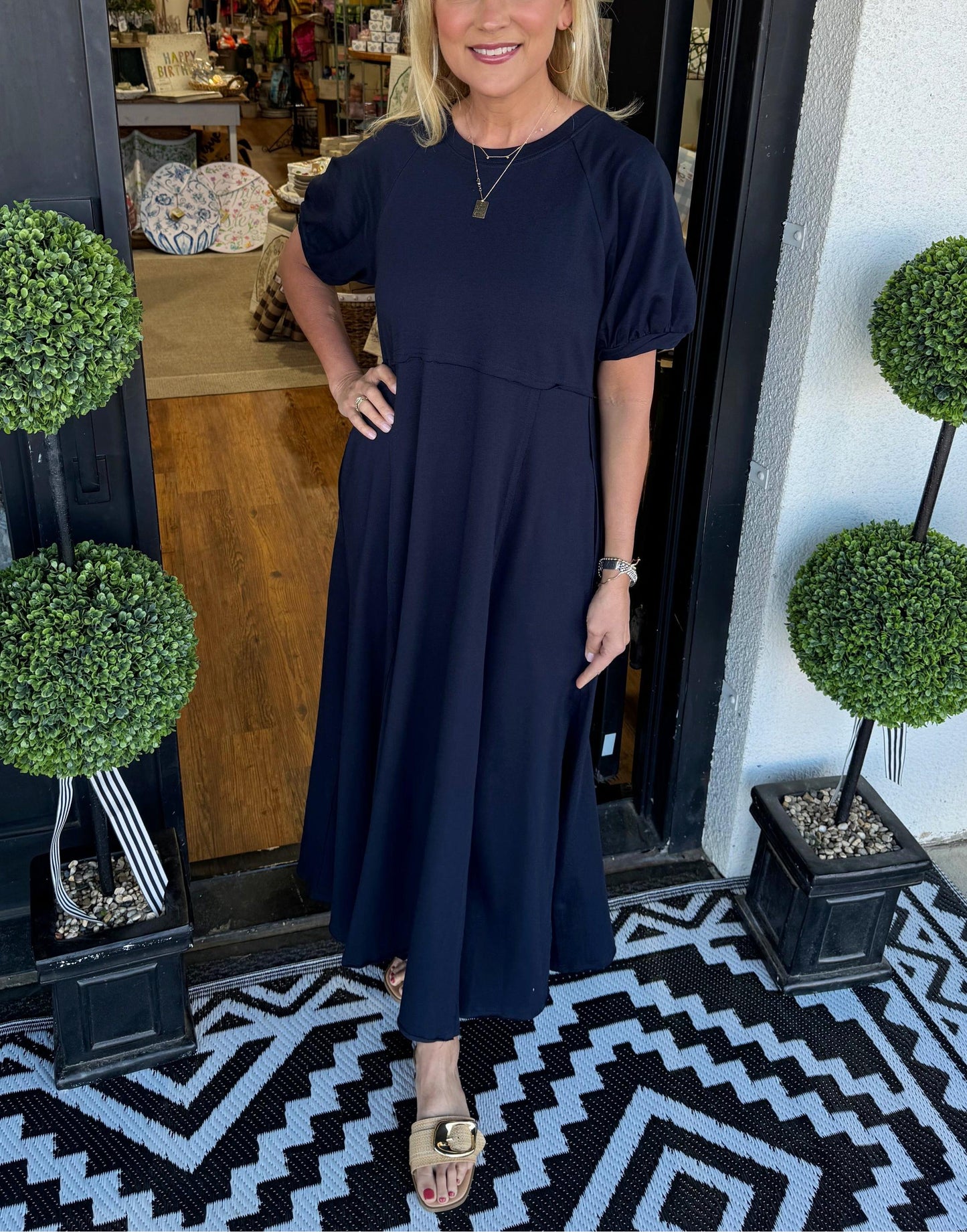 Clara | Bequemes Maxikleid mit Puffärmeln