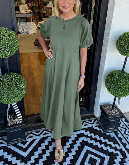 Clara | Bequemes Maxikleid mit Puffärmeln
