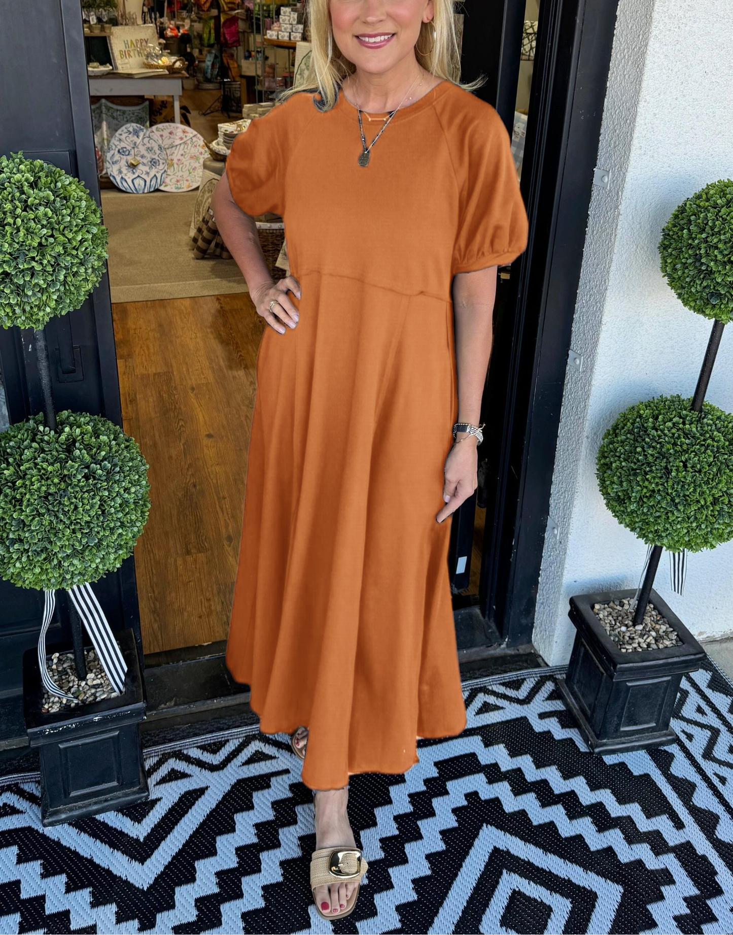 Clara | Bequemes Maxikleid mit Puffärmeln