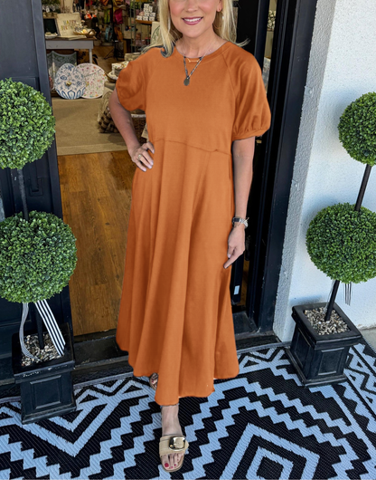 Clara | Bequemes Maxikleid mit Puffärmeln