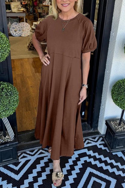 Clara | Bequemes Maxikleid mit Puffärmeln