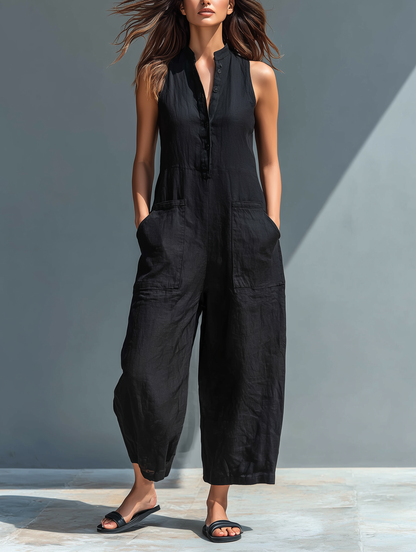 Jessica | Zeitloser und eleganter ärmelloser Jumpsuit
