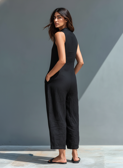 Jessica | Zeitloser und eleganter ärmelloser Jumpsuit