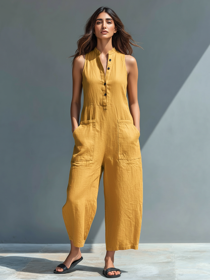 Jessica | Zeitloser und eleganter ärmelloser Jumpsuit
