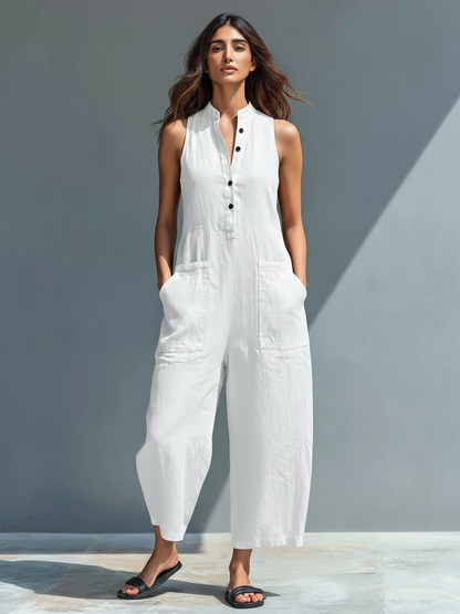 Jessica | Zeitloser und eleganter ärmelloser Jumpsuit