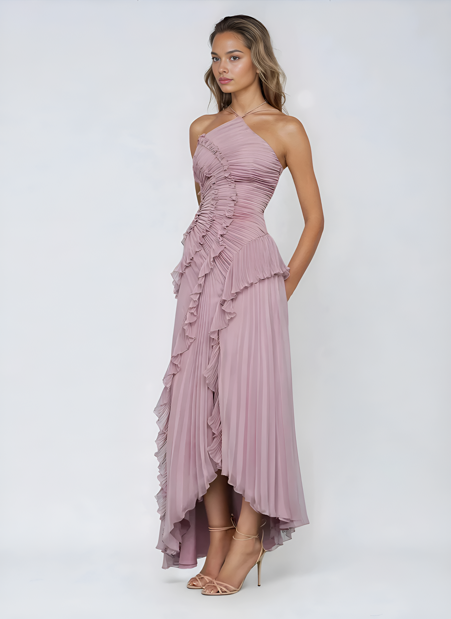 Livia | Trendiges asymmetrisches Maxikleid für Damen