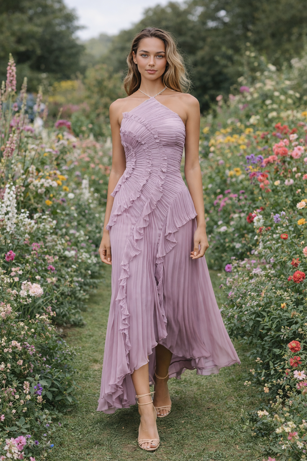 Livia | Trendiges asymmetrisches Maxikleid für Damen
