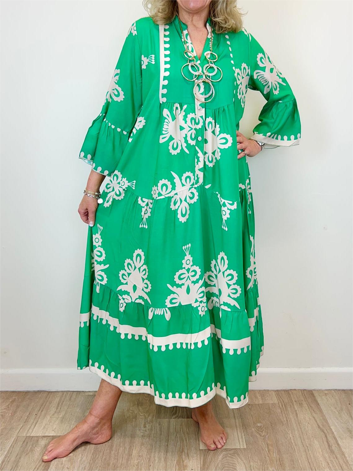 Jennifer | Fließendes Maxikleid mit Blumenmuster