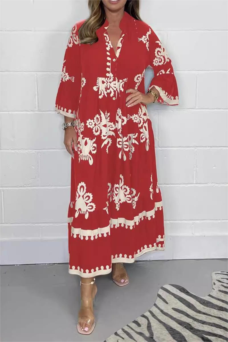 Jennifer | Fließendes Maxikleid mit Blumenmuster