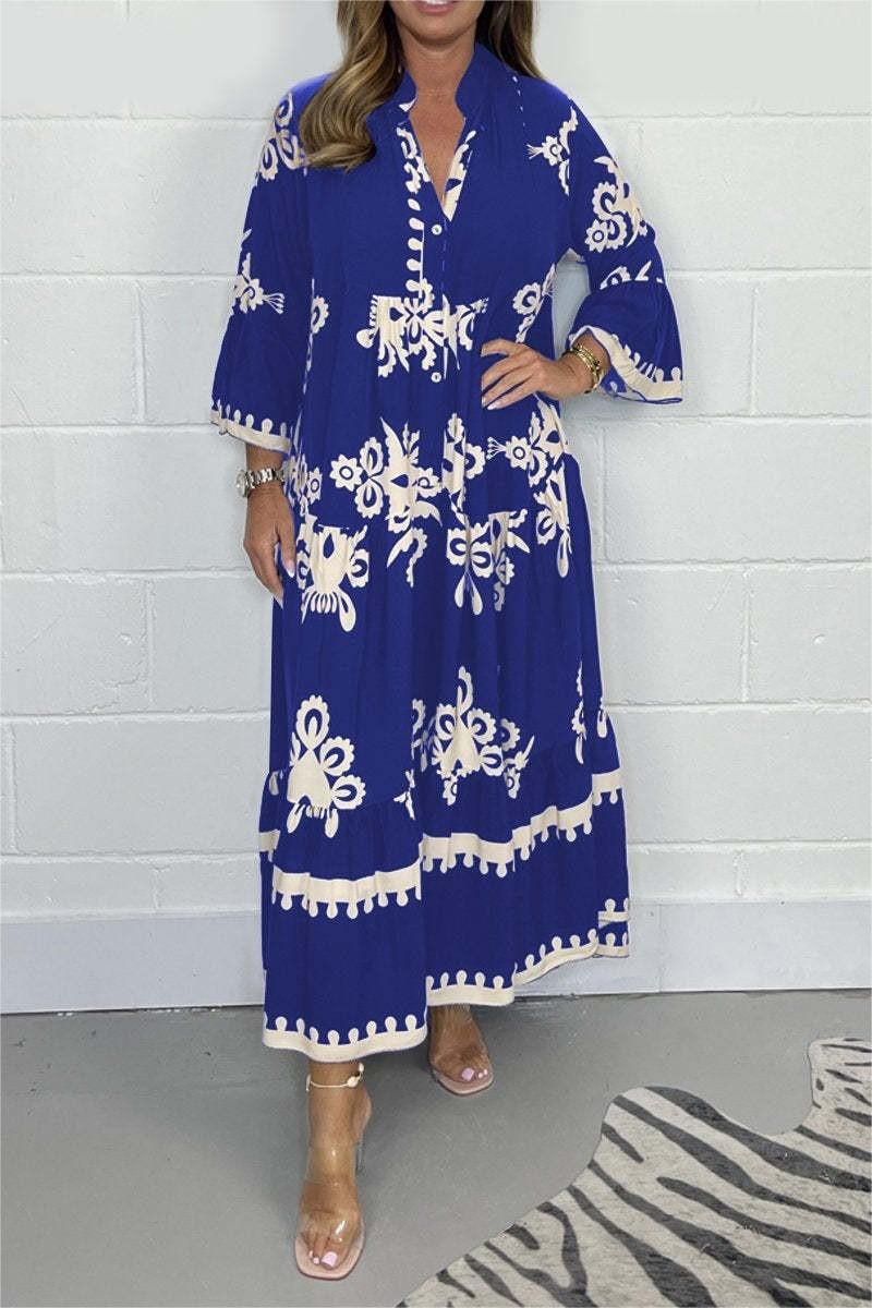 Jennifer | Fließendes Maxikleid mit Blumenmuster