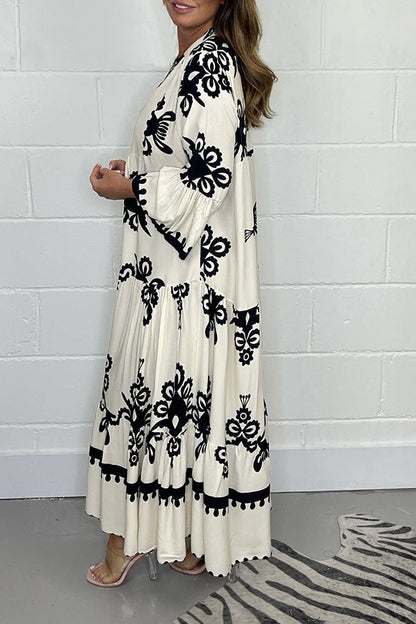 Jennifer | Fließendes Maxikleid mit Blumenmuster