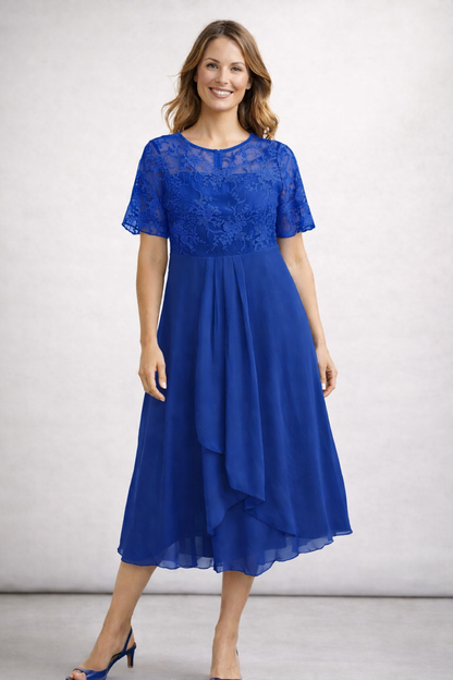 Ines | Stilvolles Midikleid mit floraler Spitze