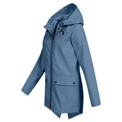 Julia | Stilvolle und bequeme lange Regenjacke