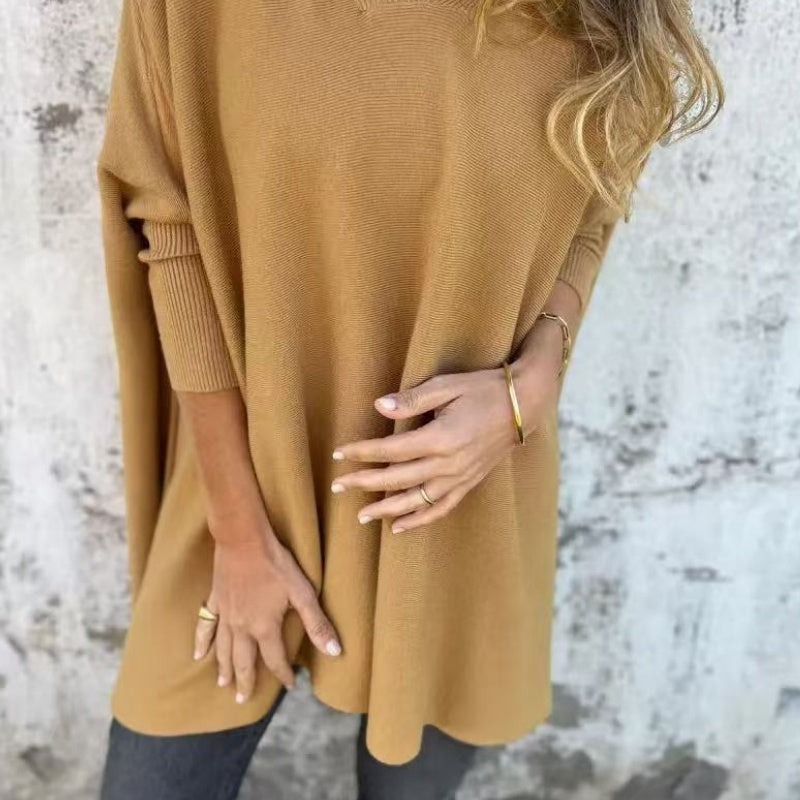 Birgit | Oversize-Strick-T-Shirt mit elegantem V-Ausschnitt
