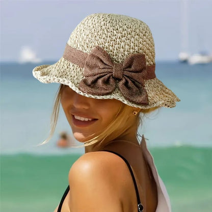 Gabriele | Eleganter, handgefertigter Sonnenhut mit Vintage-Schleife