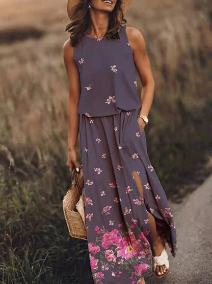 Jennifer | Elegantes Maxikleid mit floralem Bohemian-Print