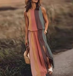 Jennifer | Elegantes Maxikleid mit floralem Bohemian-Print