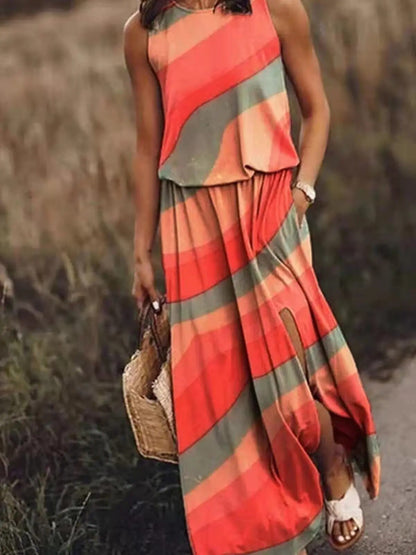 Jennifer | Elegantes Maxikleid mit floralem Bohemian-Print