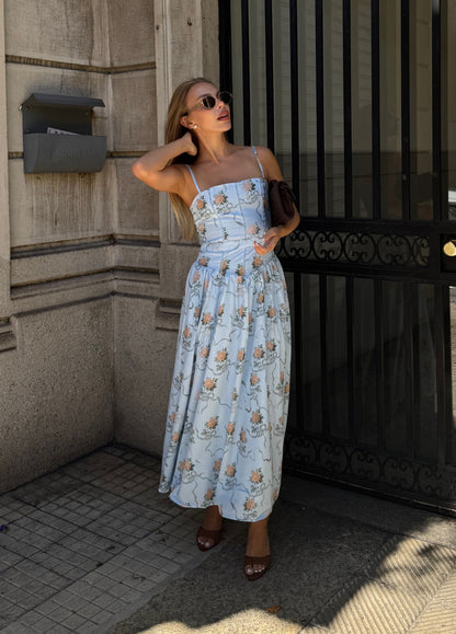 Manuela | Elegantes und stilvolles Midikleid mit Blumenmuster