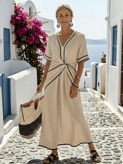 Klaudia | Elegantes Midikleid mit geraffter Taille