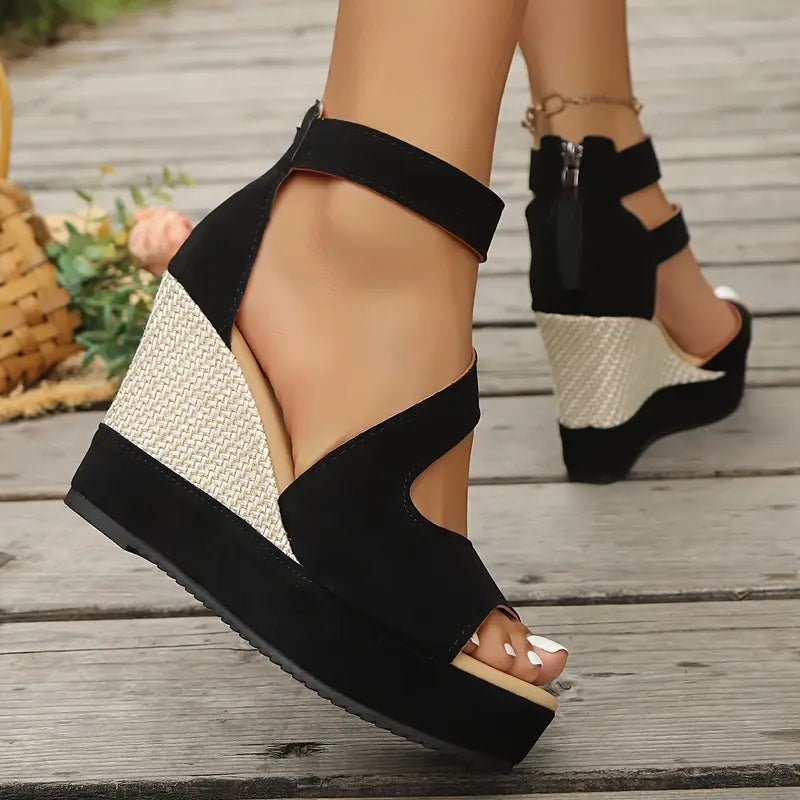 Elena | Elegante Plateau-Sandaletten mit Keilabsatz