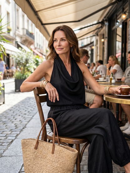 Louise | Elegantes ärmelloses Set mit drapiertem Ausschnitt