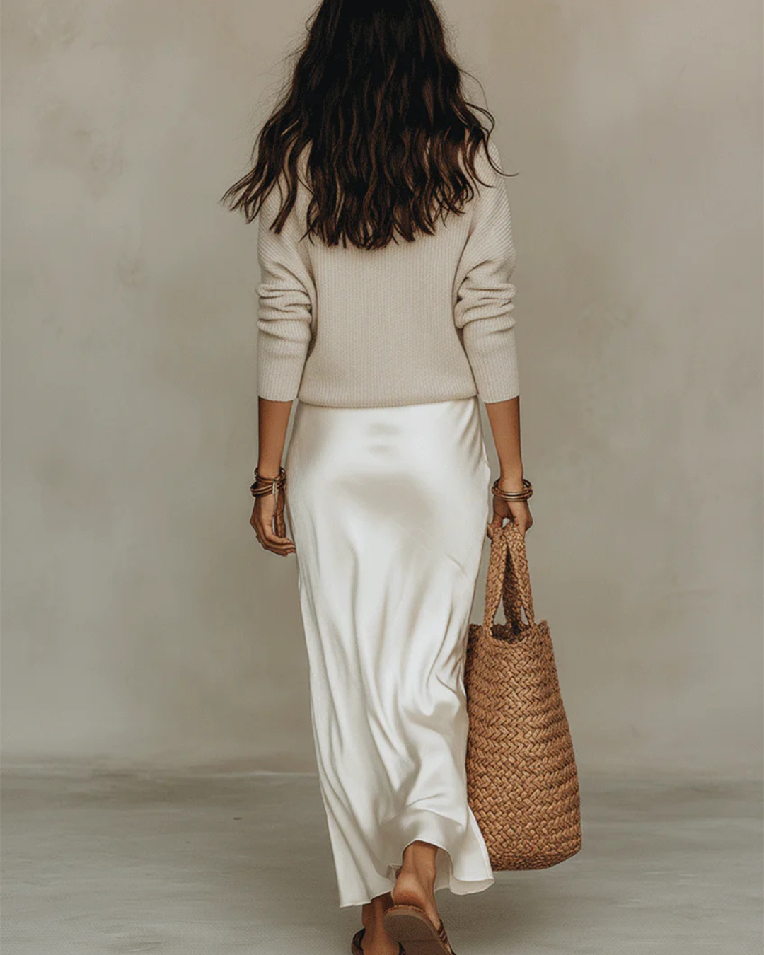 Anni | Elegantes zweiteiliges Strickpullover- und Midikleid-Set