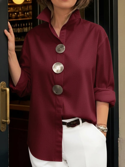 Elena | Elegantes Stehkragen-Hemd für moderne Looks