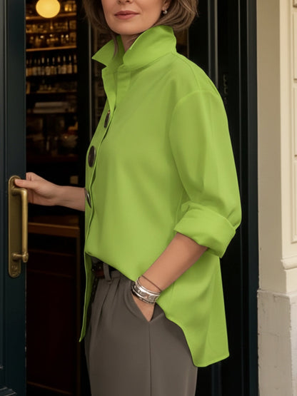 Elena | Elegantes Stehkragen-Hemd für moderne Looks