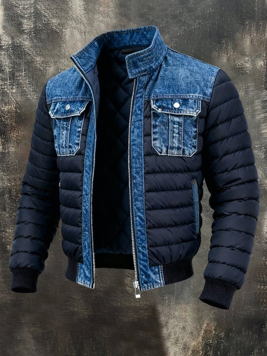 Maximilian | Komfortable und warme Denim-Pufferjacke für Herren