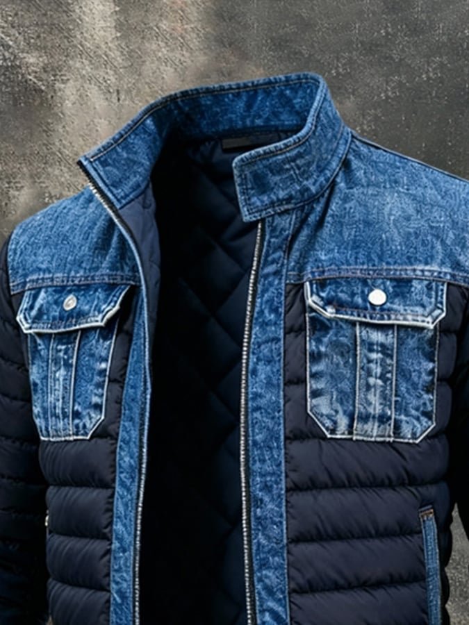 Maximilian | Komfortable und warme Denim-Pufferjacke für Herren
