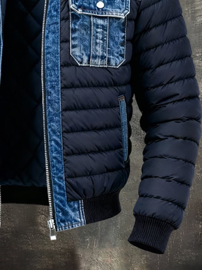 Maximilian | Komfortable und warme Denim-Pufferjacke für Herren