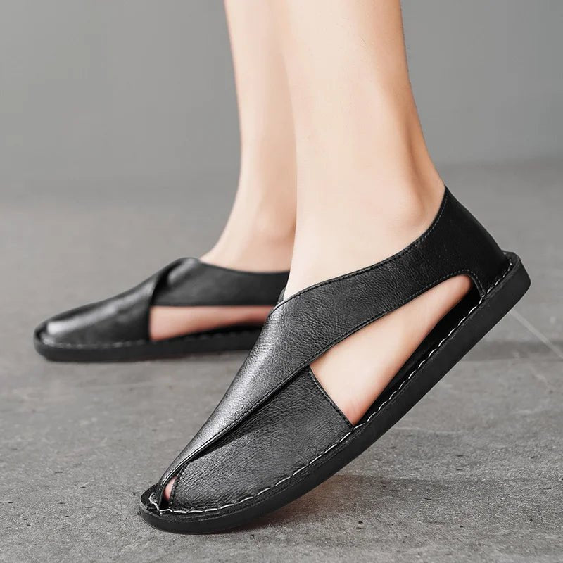 Henri | Klassische Herren-Leder-Slide-Sandalen