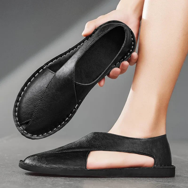 Henri | Klassische Herren-Leder-Slide-Sandalen