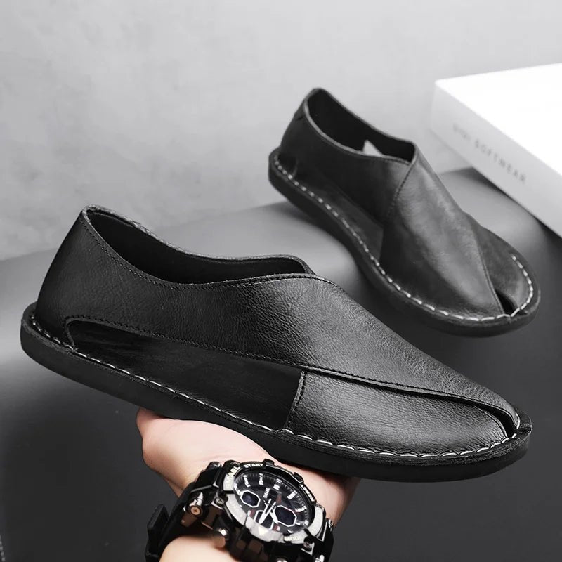 Henri | Klassische Herren-Leder-Slide-Sandalen