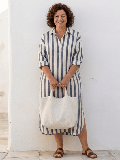 Maria | Lässiges gestreiftes Hemdblusenkleid für Damen