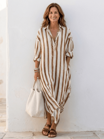 Maria | Lässiges gestreiftes Hemdblusenkleid für Damen