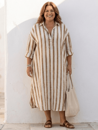 Maria | Lässiges gestreiftes Hemdblusenkleid für Damen