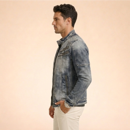 Daniel | Stilvolle Jeansjacke im Biker-Stil